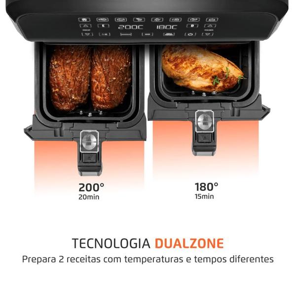 Imagem de Fritadeira Air Fryer Dual Duplo Cesto 8L Mondial AFD-01-BI