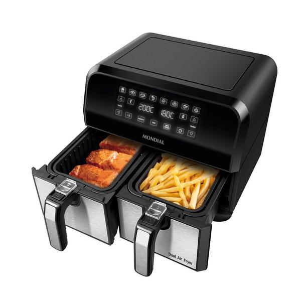 Imagem de Fritadeira Air Fryer Dual Duplo Cesto 8L Mondial AFD-01-BI