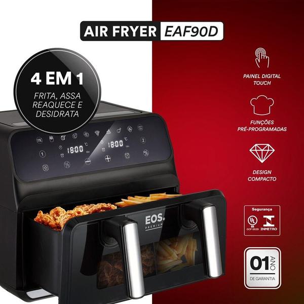 Imagem de Fritadeira Air Fryer EOS 9 Litros Digital Dual Zone EAF90DD 110V