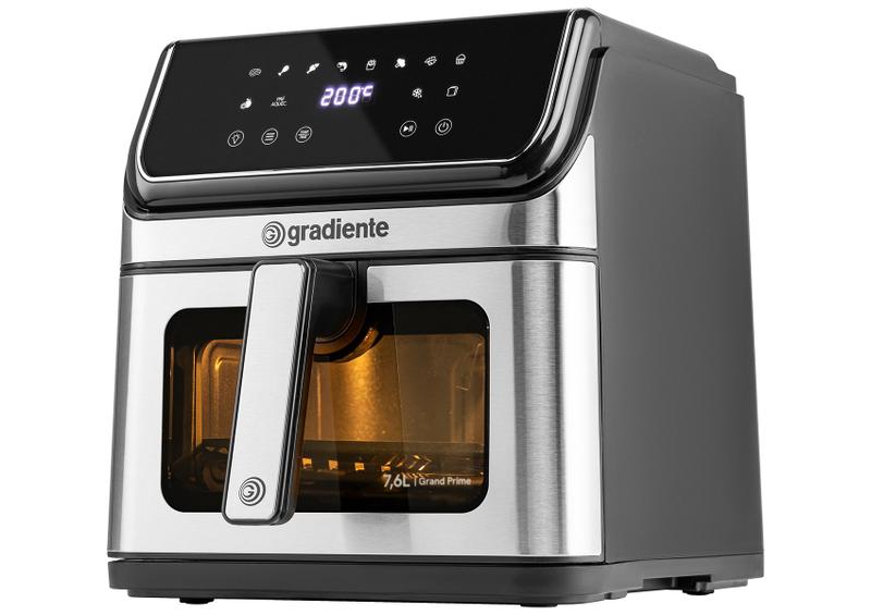 Imagem de Fritadeira Air Fryer Grand Prime Gradiente 7,6 Litros Digital Inox Antiaderente 127v