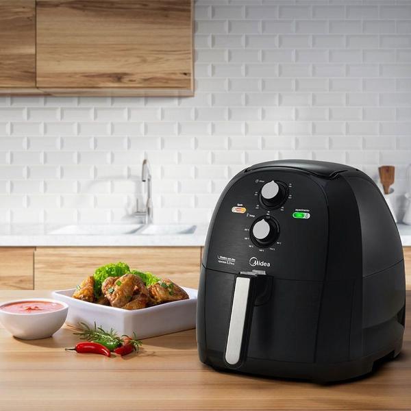 Imagem de Fritadeira Air Fryer Midea Sem Óleo 5,3 Litros 3d Rapidair F Preto 220V