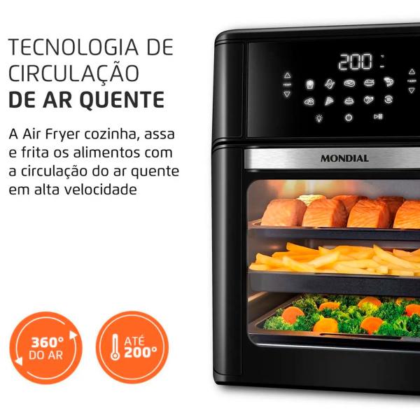 Imagem de Fritadeira Air Fryer Oven 12 Litros Digital Mondial 110v