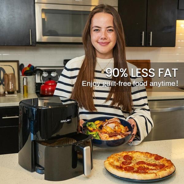 Imagem de Fritadeira Air Fryer RAMJOY RAF-650 3.8L 8 em 1 Funções Preta