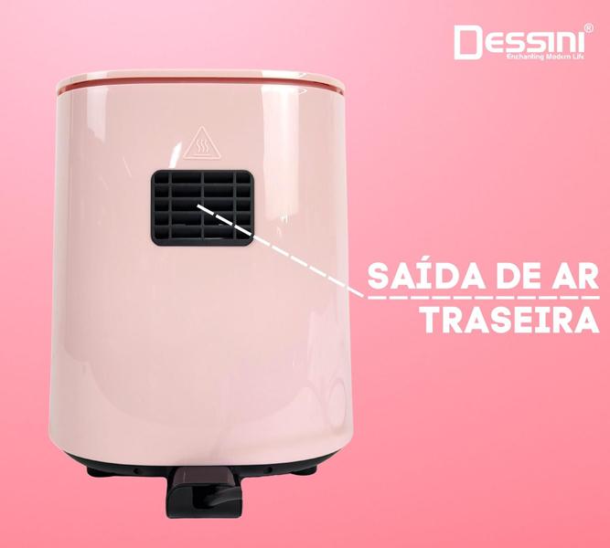 Imagem de Fritadeira Air Fryer Sem Não Usa Óleo Elétrica Rosa 220v