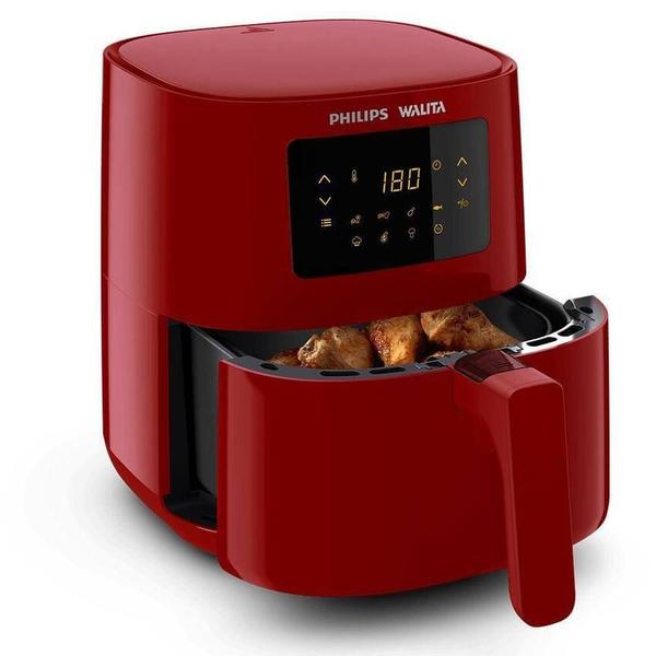 Imagem de Fritadeira Airfryer Digital Série 3000 Philips Walita Vermelha 1400w - Ri9252/41 - 110v