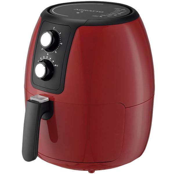 Imagem de Fritadeira AirFryer Elétrica Sem Óleo Panela 3,6 Litros 1400W Timer Vermelha Agratto Supremma Fesv