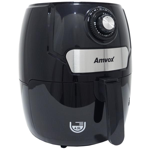 Imagem de Fritadeira AirFryer Sem Óleo 4,5 Litros 220V Panela Elétrica 1400W Timer Preta Amvox Arf 1245