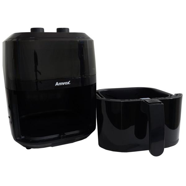 Imagem de Fritadeira AirFryer Sem Óleo 5 Litros 110V Panela Elétrica 1400W Timer Preta Amvox Arf 1250 127V