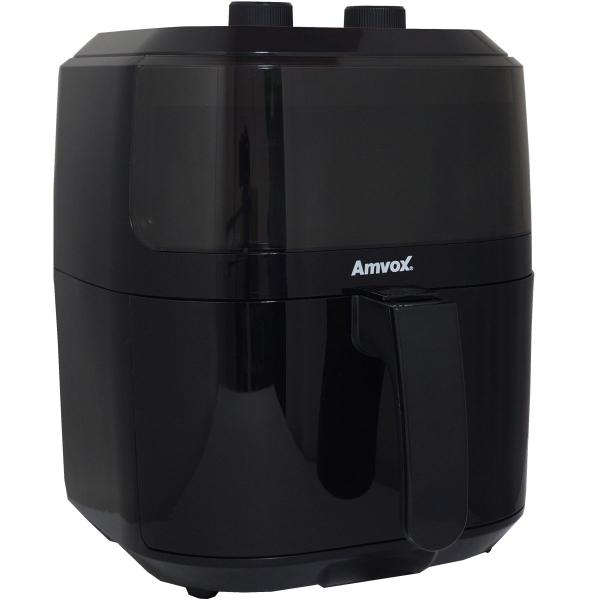 Imagem de Fritadeira AirFryer Sem Óleo 5 Litros 110V Panela Elétrica 1400W Timer Preta Amvox Arf 1250 127V