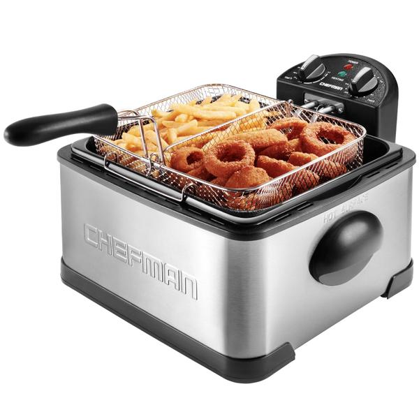 Imagem de Fritadeira Chefman Dual Cook Pro 4,5 L com temperatura e temporizador SS