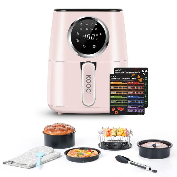 Imagem de Fritadeira de ar Forno elétrico quente grande BUDDY GROUP KOOC de 4,5 L rosa