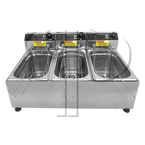 Imagem de Fritadeira Elétrica 12 L 3 Cubas Master Aço Inox