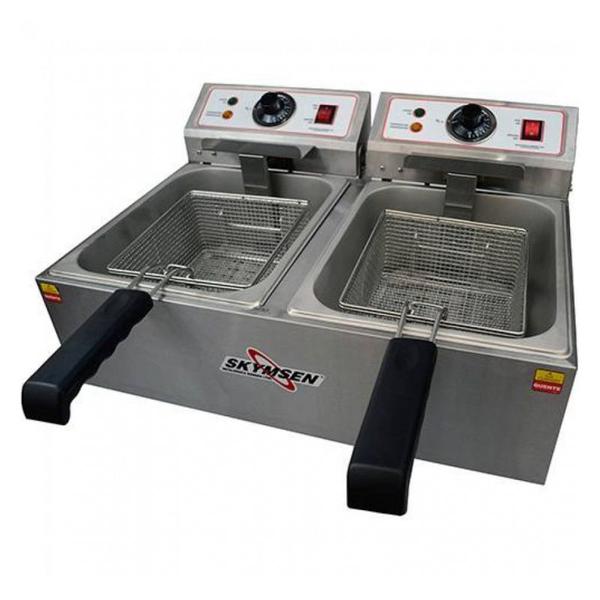 Imagem de Fritadeira Elétrica 2 Cubas 5 Litros Cada Skymsen Inox  Fed-20-N-220v