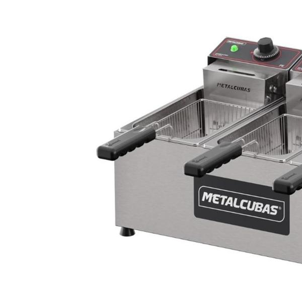 Fritadeira Elétrica 6600w Com 3 Cubas E 9 Lts Metalcubas FE 3C 220v Imagem de Fritadeira Elétrica 6600w Com 3 Cubas E 9 Lts Metalcubas FE 3C 220v