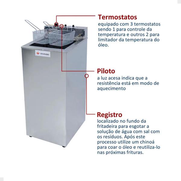 Imagem de Fritadeira Elétrica Água E Óleo 23L SFAO5 Venâncio 220V