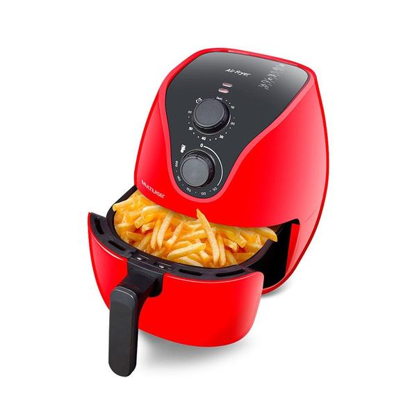 Imagem de Fritadeira Elétrica Air Fryer 4L 1500W com Grade Multilaser Vermelho