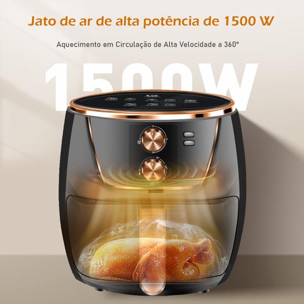 Imagem de Fritadeira Eletrica Air Fryer 5l 1500w 127v Dourado Preto