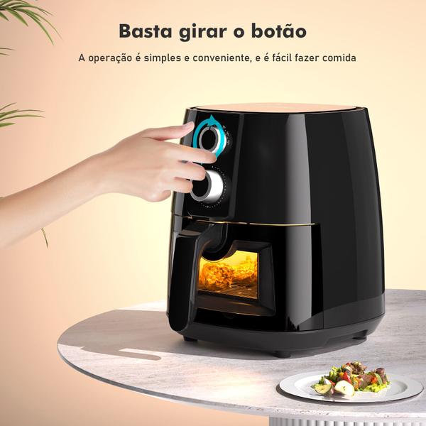 Imagem de Fritadeira Eletrica Air Fryer Coibeu 3.8l Preto 127v 1350W Fritadeira sem Óleo Fritadeira de Ar Grande Capacidade