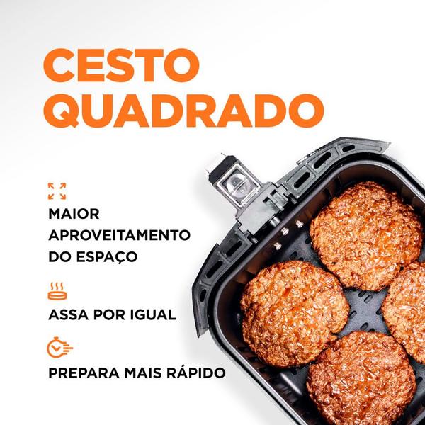 Imagem de Fritadeira Elétrica Air Fryer Mondial Grand Family Inox AFN-50-BI 5L Preta - 127V