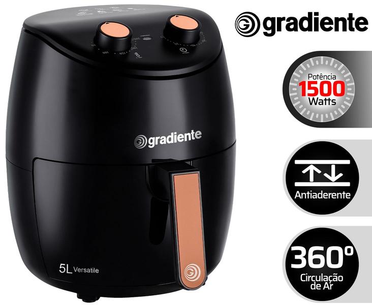 Imagem de Fritadeira Elétrica Air Fryer Pgaf500 5 Litros Versatile Gradiente 1500w Cor Preto 220v