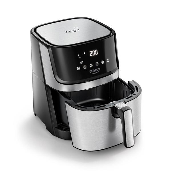 Imagem de Fritadeira Elétrica Air Fryer Sem Óleo 5L Dako com Painel Digital 1700W Preto/Inox 127V