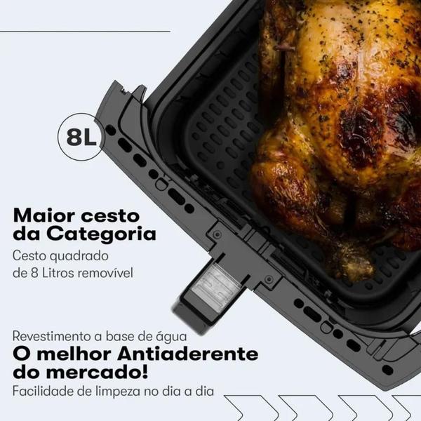 Imagem de Fritadeira Elétrica Air Fryer Sem Óleo 8L Itatiaia AFITA2003 1900W Preto/Prata 220V