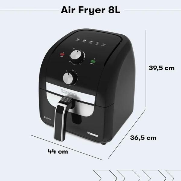 Imagem de Fritadeira Elétrica Air Fryer Sem Óleo 8L Itatiaia AFITA2003 1900W Preto/Prata 220V