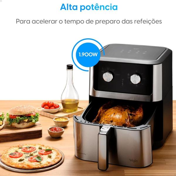 Imagem de Fritadeira Elétrica Chrome Fry Inox Elgin 8L 1900W 110V - Airfryer