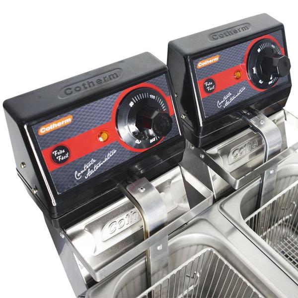 Imagem de Fritadeira Elétrica com Óleo 6 Litros 2 Cubas Industrial Profissional 110V 127V Cotherm Dupla Inox