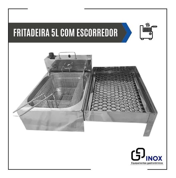 Imagem de Fritadeira Elétrica Completa 5 Litros Escorredor E Tampa