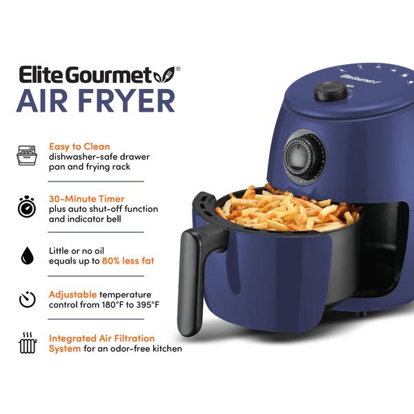 Imagem de Fritadeira elétrica de ar quente Elite Gourmet EAF-0201BG 2,1 L azul cinza