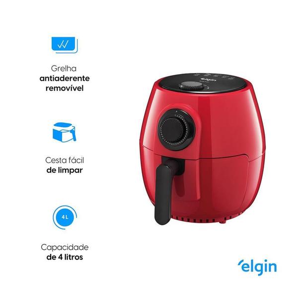 Imagem de Fritadeira Elétrica Elgin Quick Fryer 4L, 1350W, 220V, Vermelho - 42AFR4R02000