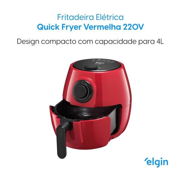 Imagem de Fritadeira Elétrica Elgin Quick Fryer 4L, 1350W, 220V, Vermelho - 42AFR4R02000