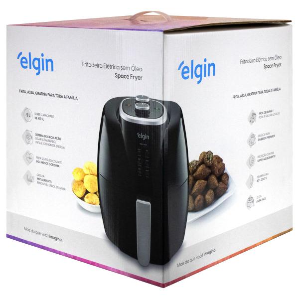 Imagem de Fritadeira Elétrica Elgin Space Fryer Sem Óleo Capacidade 5 Litros Preto 127V