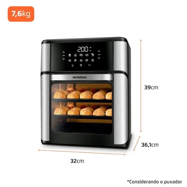 Imagem de Fritadeira Elétrica Forno Oven 12 Litros Premium Mondial AFO-12L-BI 220V