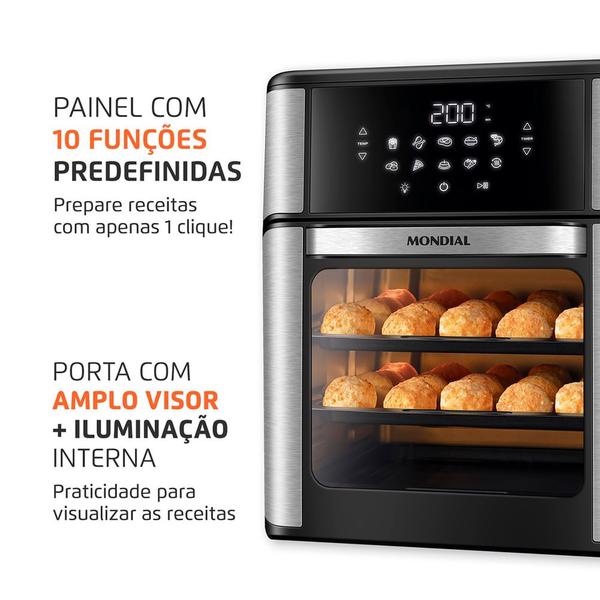 Imagem de Fritadeira Elétrica Forno Oven 12L Mondial AFON-12L-BI