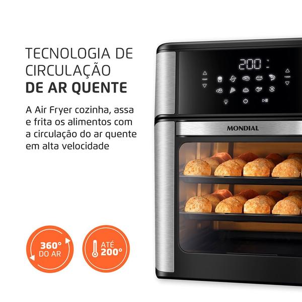 Imagem de Fritadeira Elétrica Forno Oven 12L Mondial AFON-12L-BI