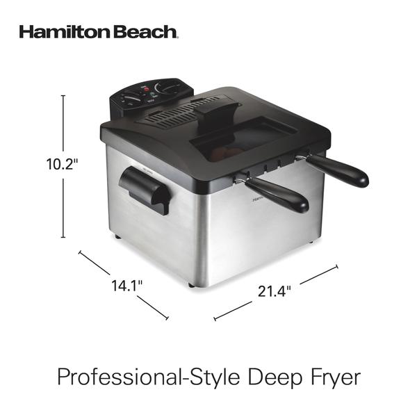 Imagem de Fritadeira elétrica Hamilton Beach 4.5L 1800W com tampa