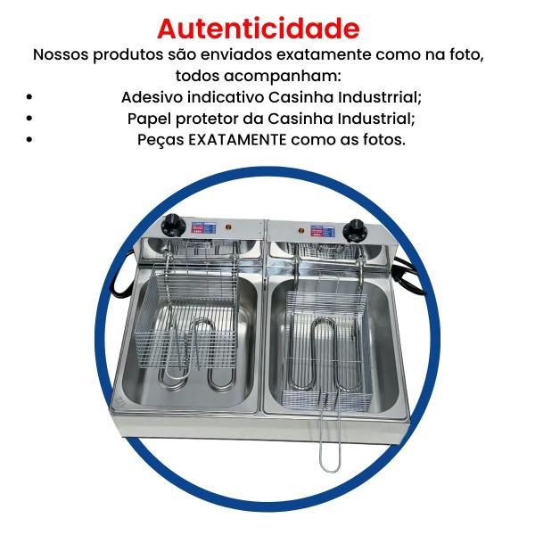 Imagem de Fritadeira Elétrica Industrial 2Cubas 10L Profissional 