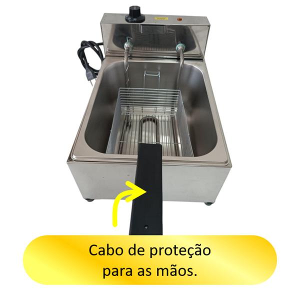 Imagem de Fritadeira elétrica industrial 7 l 1 cuba profissional com cabo de proteção