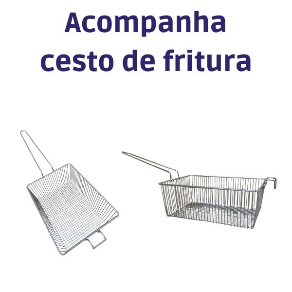 Imagem de Fritadeira Elétrica Industrial Inox 2 Cubas 5 Litros com Cesto