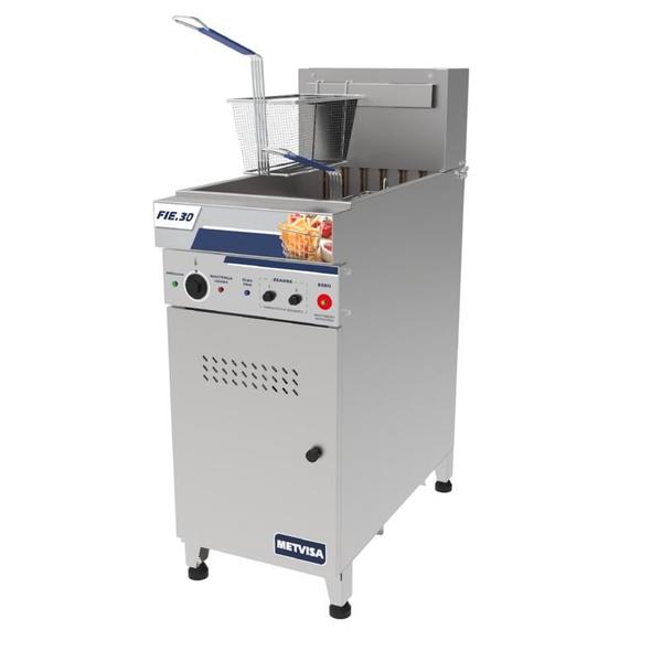 Fritadeira Eletrica Industrial Metvisa 30 Litros Agua E Oleo 12.000w 2 Termostatos Gabinete Em Inox Trifásico -Fie30M Imagem de Fritadeira Eletrica Industrial Metvisa 30 Litros Agua E Oleo 12.000w 2 Termostatos Gabinete Em Inox Trifásico -Fie30M
