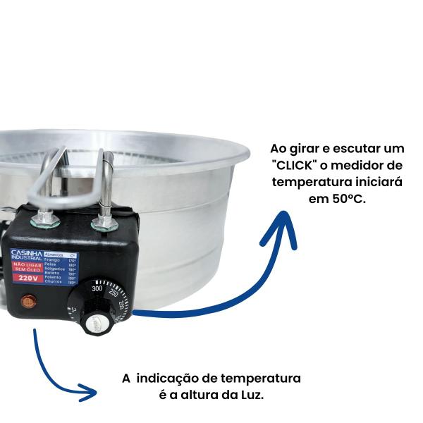 Imagem de Fritadeira Elétrica Industrial Tacho Redondo 10L Grandes Frituras - Pastel, Coxinha, Batata, Kibe