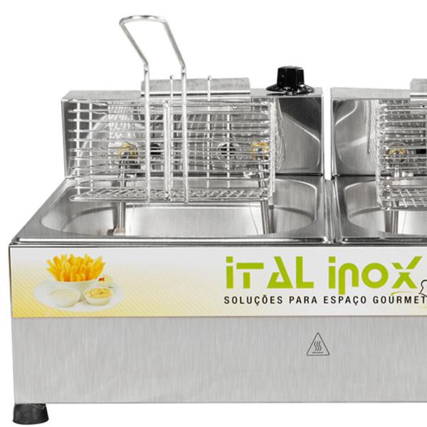 Imagem de Fritadeira elétrica mesa 2 cuba 10 litros feoi-10 inox 220v - ital inox