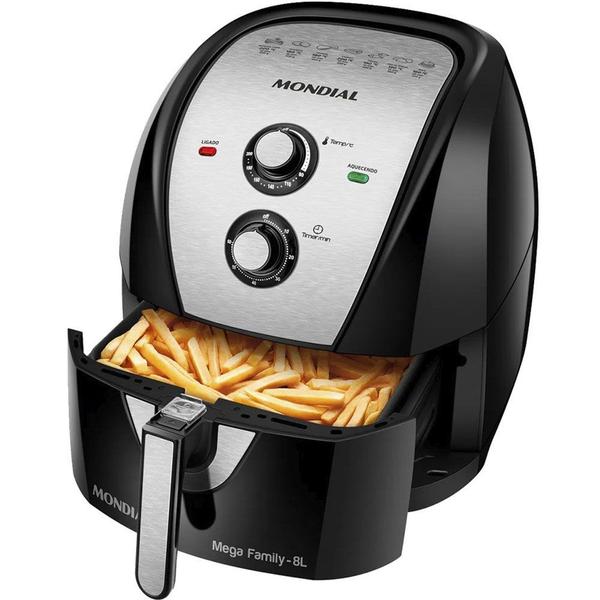 Imagem de Fritadeira Eletrica Mondial AFN-80BI 110V - Preto/Prata 8L