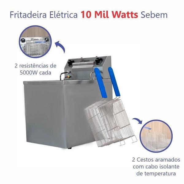 Imagem de Fritadeira Elétrica Profissional 2 Resistencias Sebem