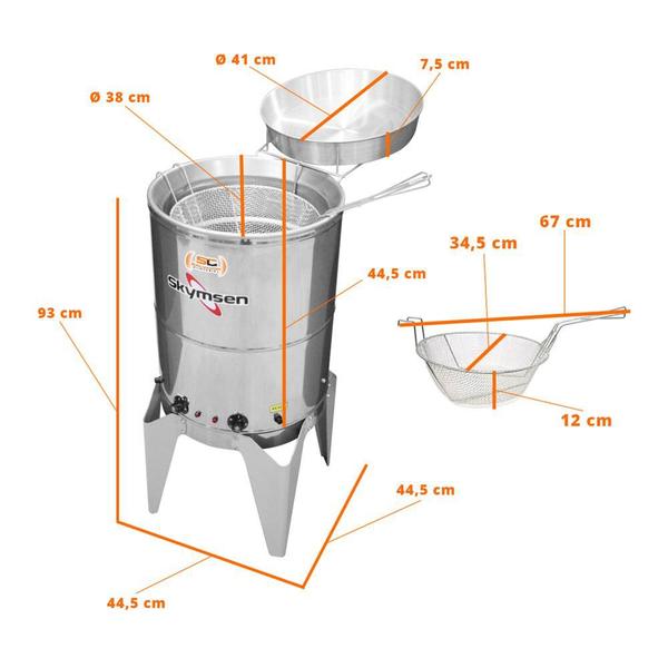 Imagem de Fritadeira Elétrica Profissional Água e Óleo 8000w 24L Óleo FC8 220V - Skymsen