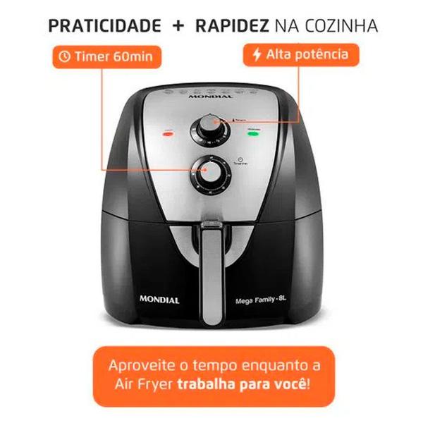 Imagem de Fritadeira Elétrica sem Óleo 8L Air Fryer AFN-80-BI 1900W Mondial