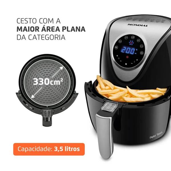 Imagem de Fritadeira Elétrica Sem Óleo Air Fryer 3,5L Mondial Painel Digital 110V