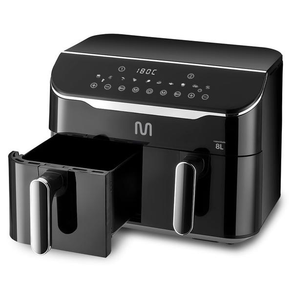 Imagem de Fritadeira Elétrica sem óleo Air Fryer 8L Preta com 2 Gavetas 1800W 127V Multi - GO219